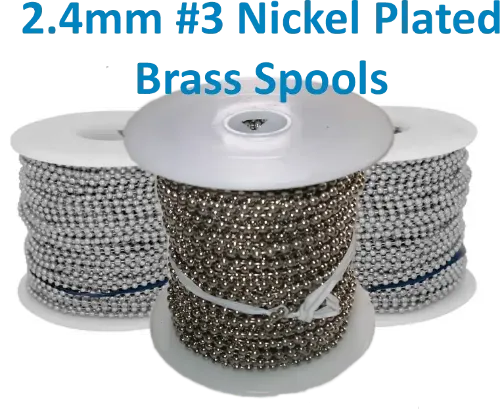 2.4mm Ball chain Nickel over brass