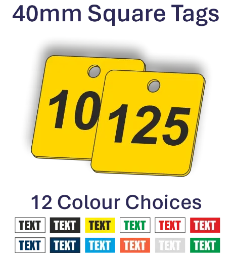 Picture of 40mm Sqaure Traffoyte Plastic Valve Tags