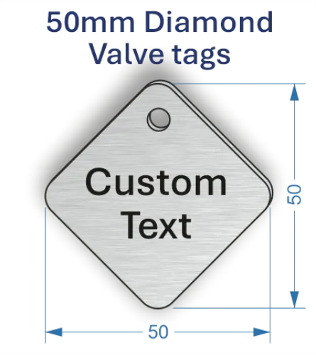 Picture of 50mm Diamond Aluminum Valve Tags