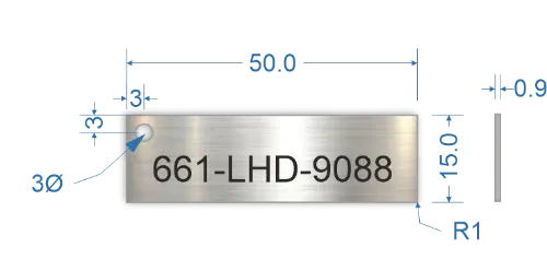 Picture of 50x15mm Rectangle Stainless Steel Valve Tags