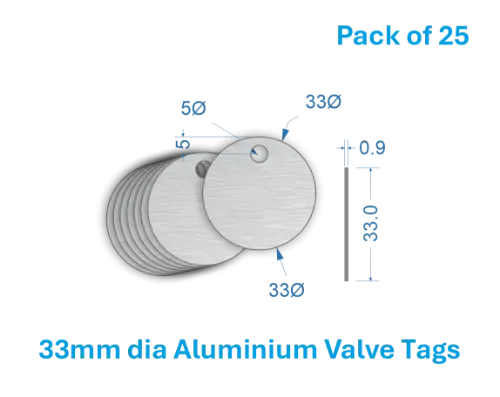 Picture of 33mm Blank Aluminium Valve Tags 