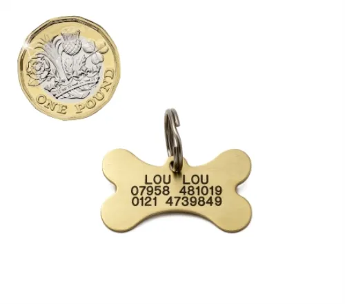 Picture of Brass Bone Pet ID Tag (Mini)